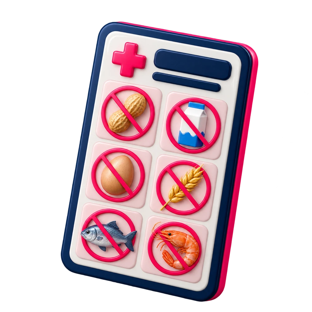 Illustratie van een digitale Allergie-ID-kaart